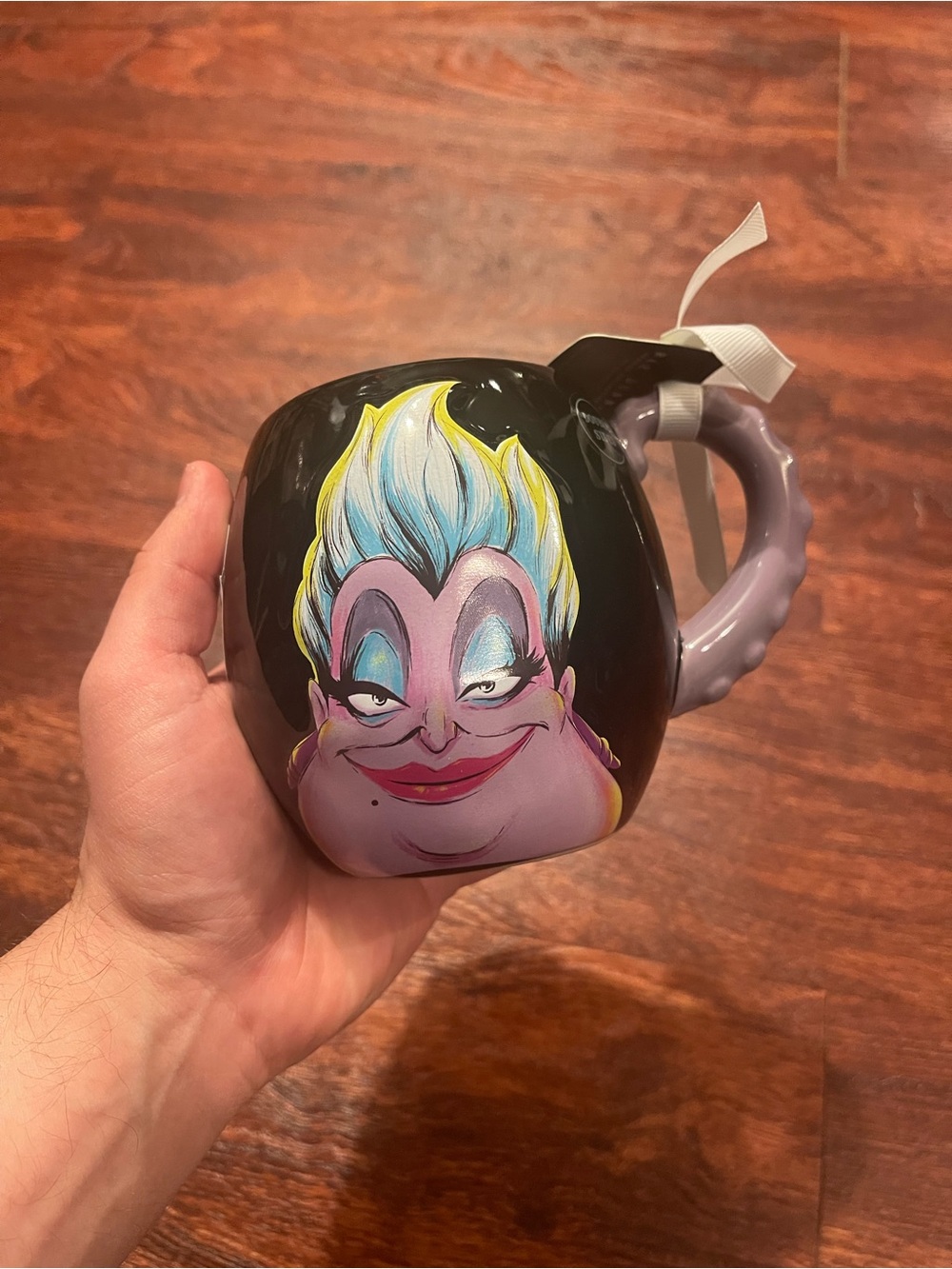 Disney Villains Ursula Rae Dunn Mug — Black with Lavender Handle
